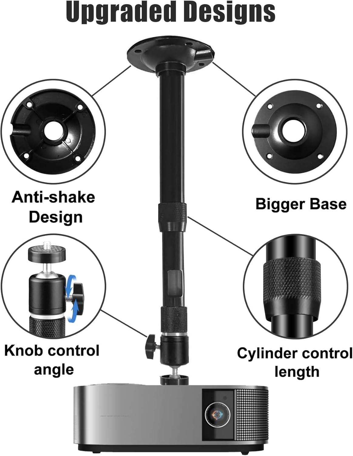 2-Be-Best 12-18 31-45 cm 360 Projector Ceiling Mount Length in / Projector Mount Rotatable Projectors Holder Adjustable