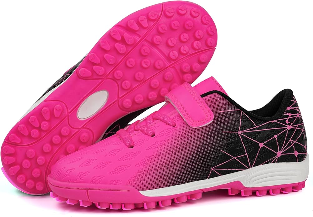 brooman Kids Indoor Soccer Shoes Boys Girls Soccer Cleats Athletic Turf Shoes
