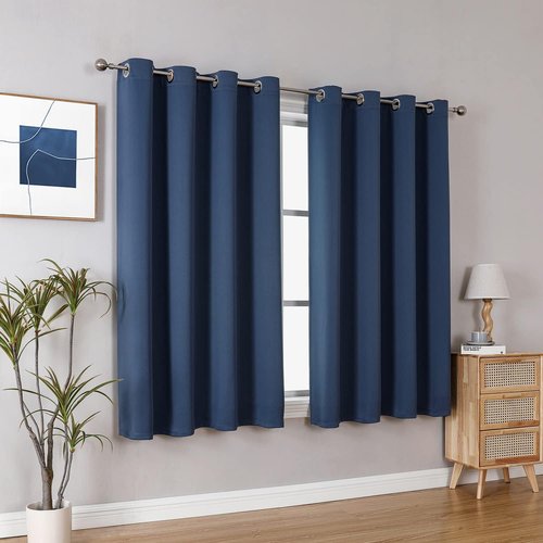 ChrisDowa Blackout Curtains - Thermal Insulated Room Darkening Panels Set (Stone Blue, 52"W x 54"L)