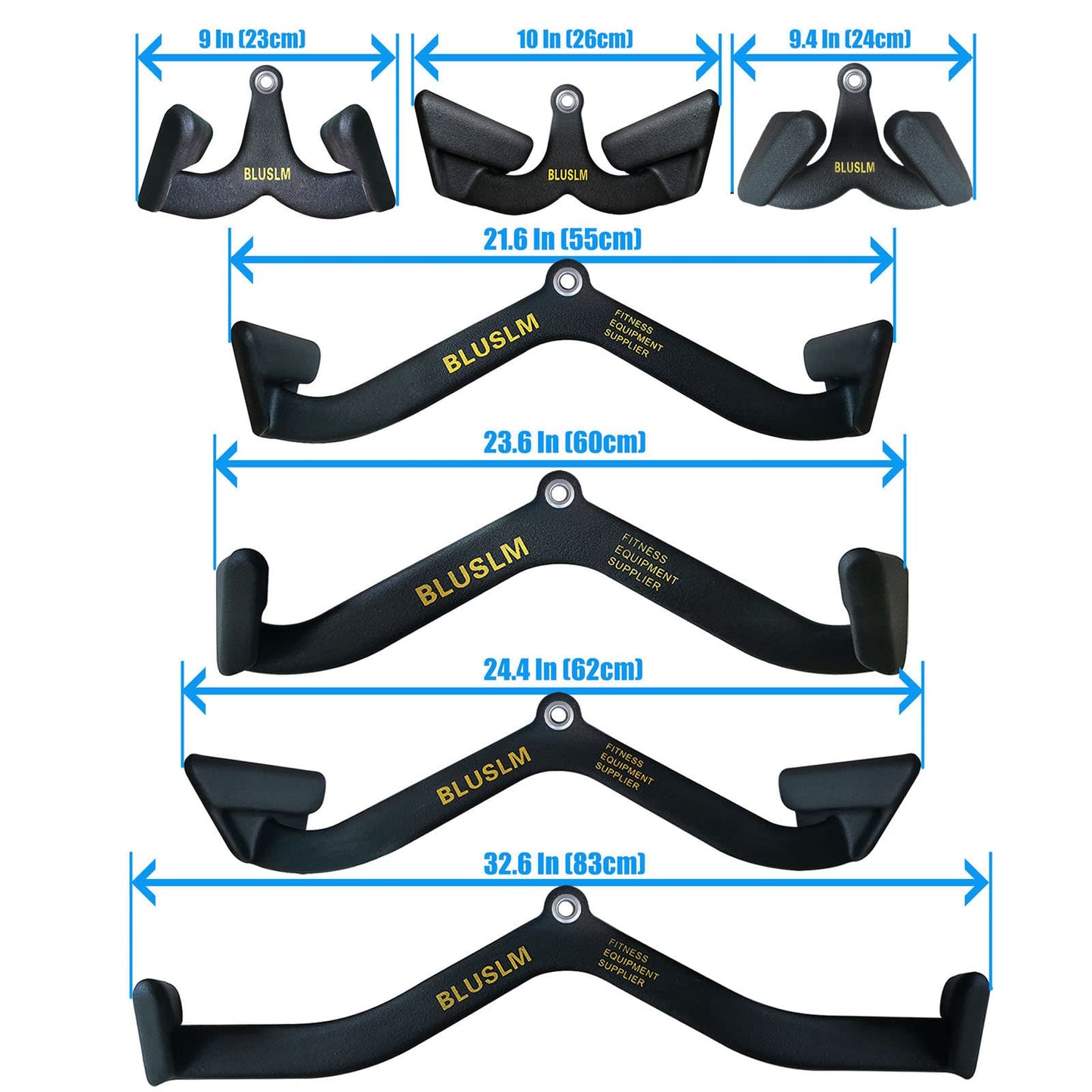 BLUSLM LAT Pull Down Bar for Cable Machine, LAT Pulldown Attachments T-bar V-bar Cable Attachment for Gym, Back Tricep Strength Training Handle