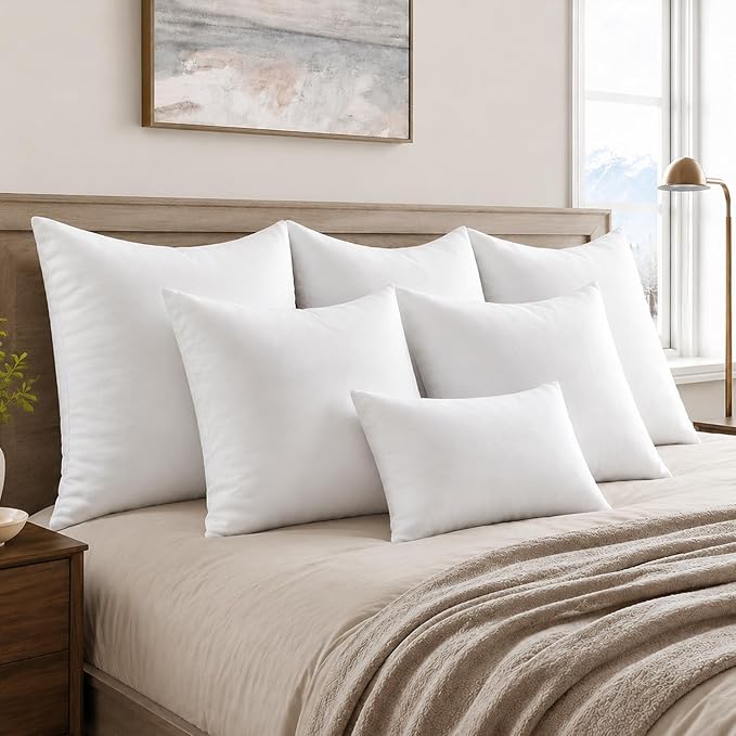 MIULEE Pillows Standard Size Set of 2, Pack of 2 20x26 Inch 100% Virgin Fiber Filling Bed Couch Pillows