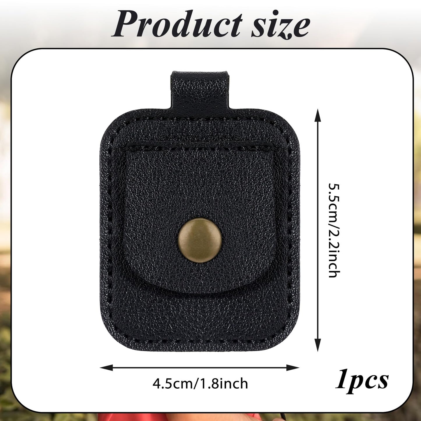 InnoHHustle Leather Ring Holder Keychain, Portable Gym Ring Holder Jewelry Keychain Travel Pouch for Wedding Necklace（Black）