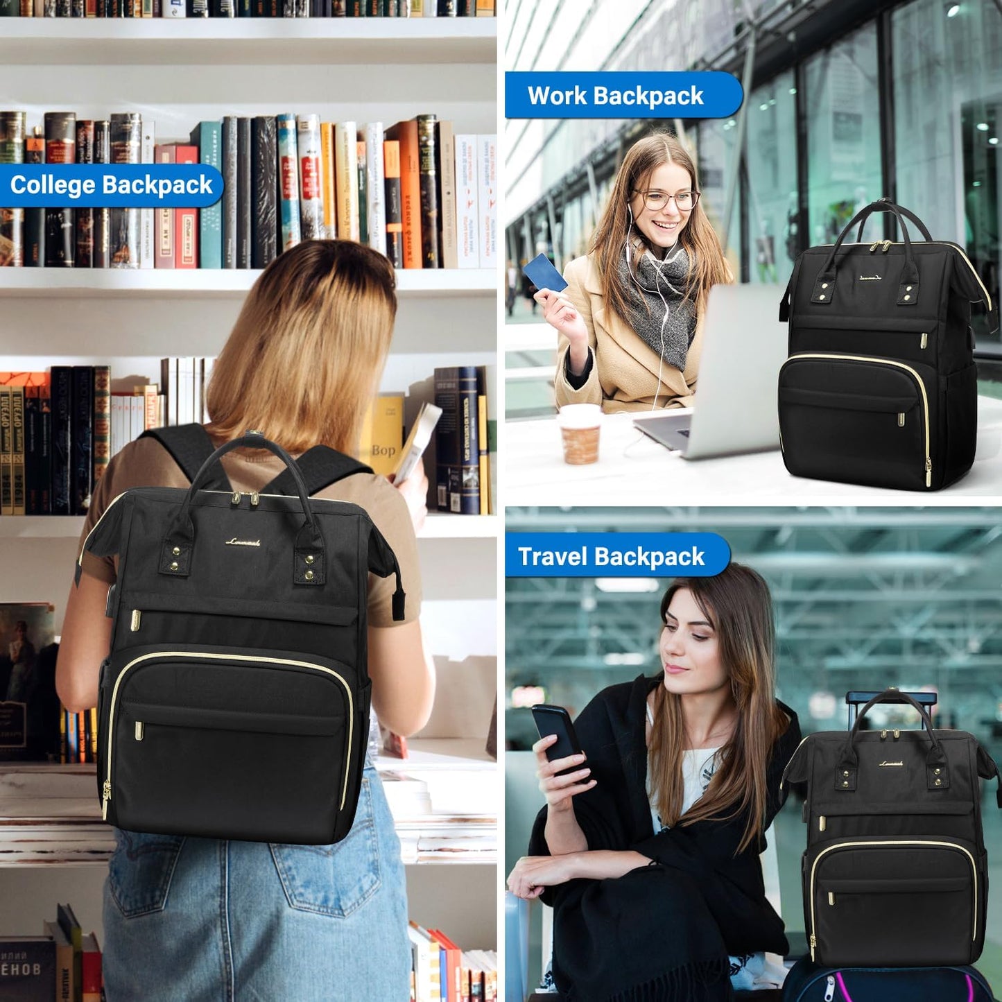 Backpack 15.6 Inch Backpack Backpack Pack LOVEVOOK Laptop Women, Work Woman for Teacher Nurse Bags, Computer College