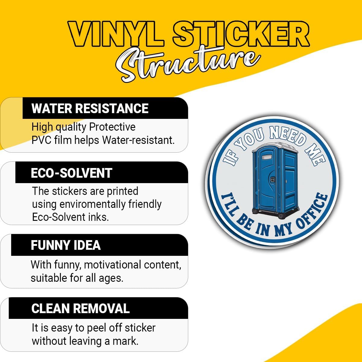 3 Toolboxes, 3 Inch Pcs Funny Porta Potty Sticker If You Need Me Ill Be in My Office Decal, Construction Humor Vinyl