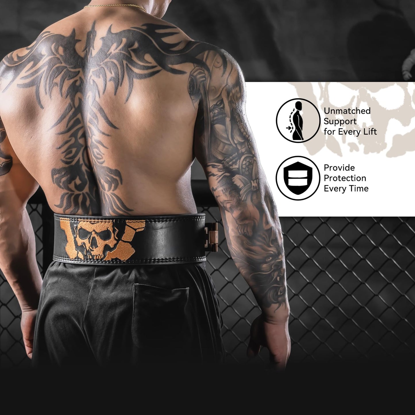 Lever Lifting Belt for Man and Women, Weightlifting with Adjustable Heavy Duty Buckle, Professional Weight Lifting Belt Black/Gold