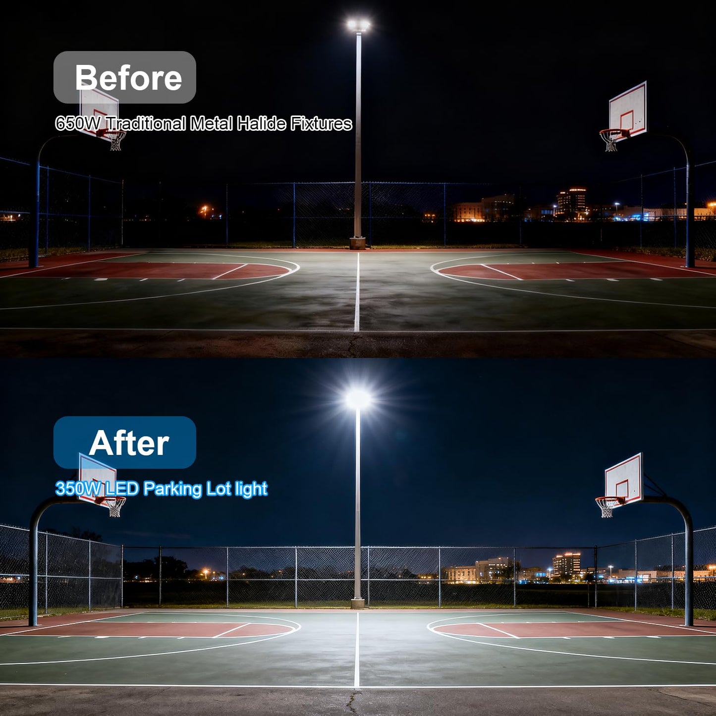 Tomourd 350W Parking Lot Light LED, 52500LM 5000K Super Bright Dusk to Dawn Commercial Shoebox Lights Outdoor IP65 Waterproof Adjustable Heavy-Duty Street Floodlight Security Area Stadium Lighting