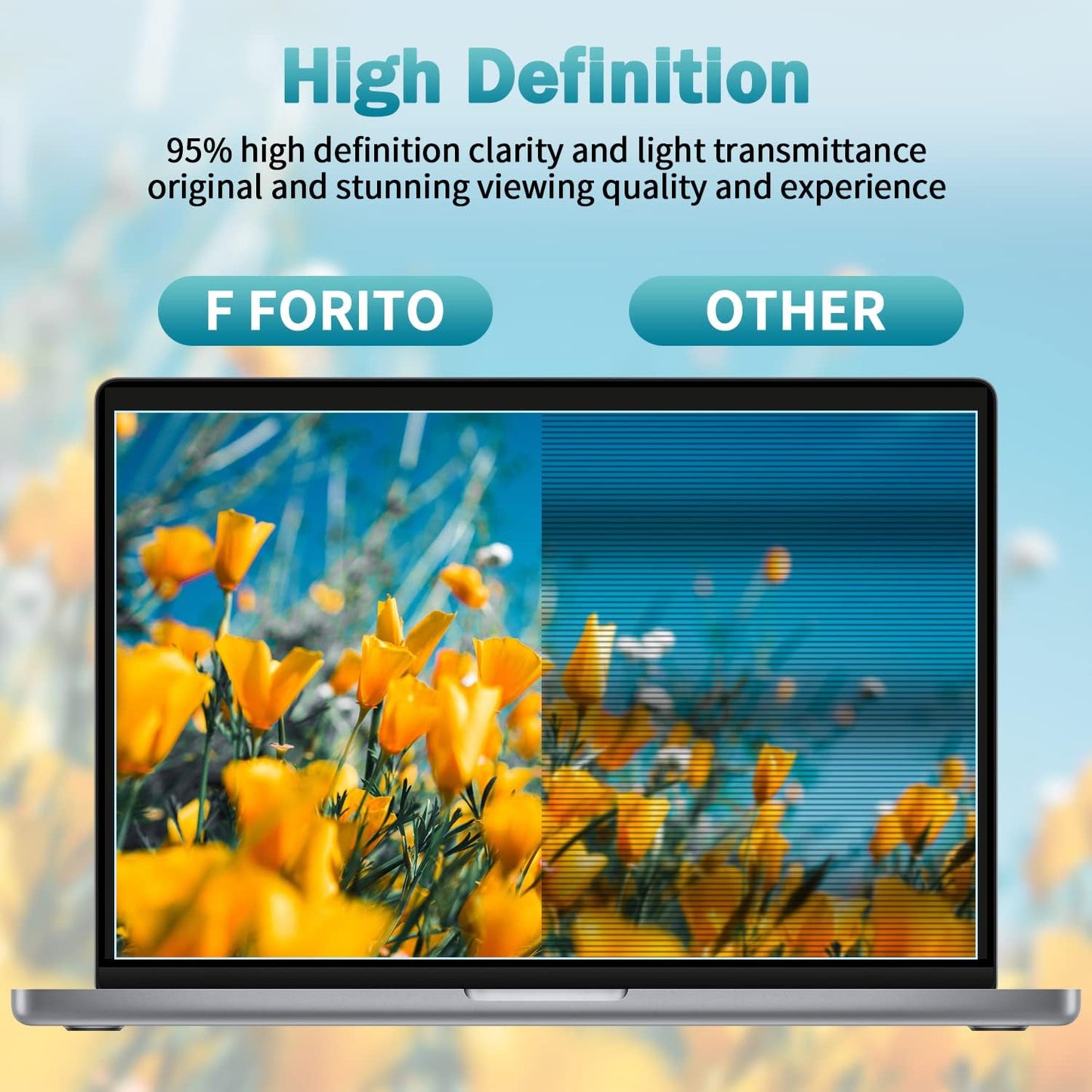 2-Pack 16 inch 16" 16:10 F FORITO Anti Blue Light Screen Protector, Eye Protection Anti Glare & Blue Light Blocking