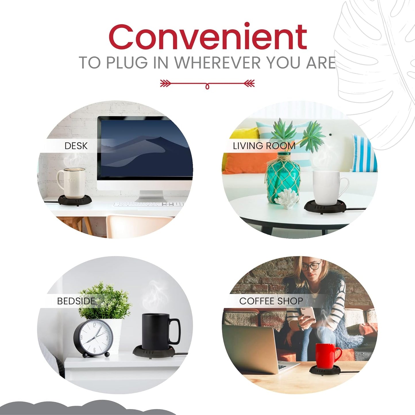 Skiennix Candle Warmer Plate - Flameless Scent Release | Versatile Mug & Jar Warmer - Black