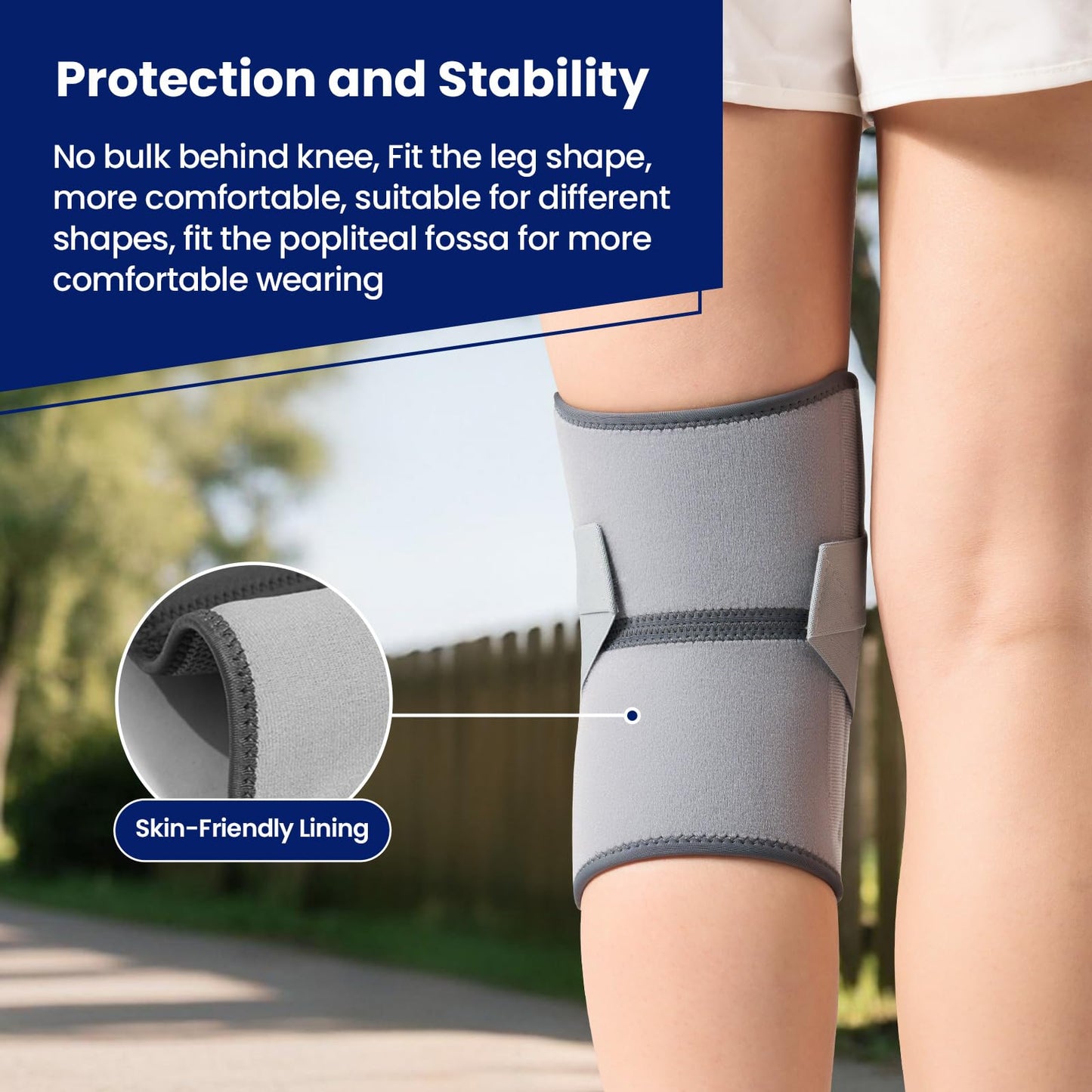 JOMVD Knee Brace for Knee Pain, Meniscus Tear, Adjustable Knee Support with Side Spring Stabilizers for ACL,Meniscus Tear, Arthritis, Patella Stability, Knee Pain Relief, Women and Men,Large