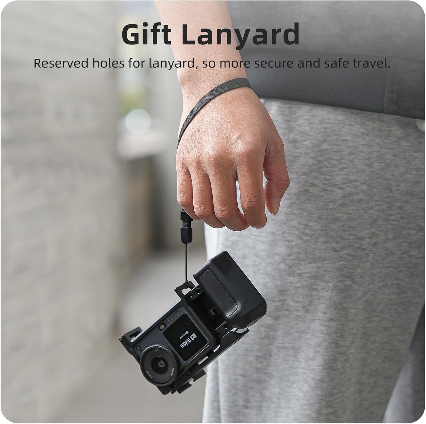 ZEVORO 6 Street Grip Kit for DJI Action with Protective Frame Cage, Plastic Camera Grip Handle Holder with Shutter