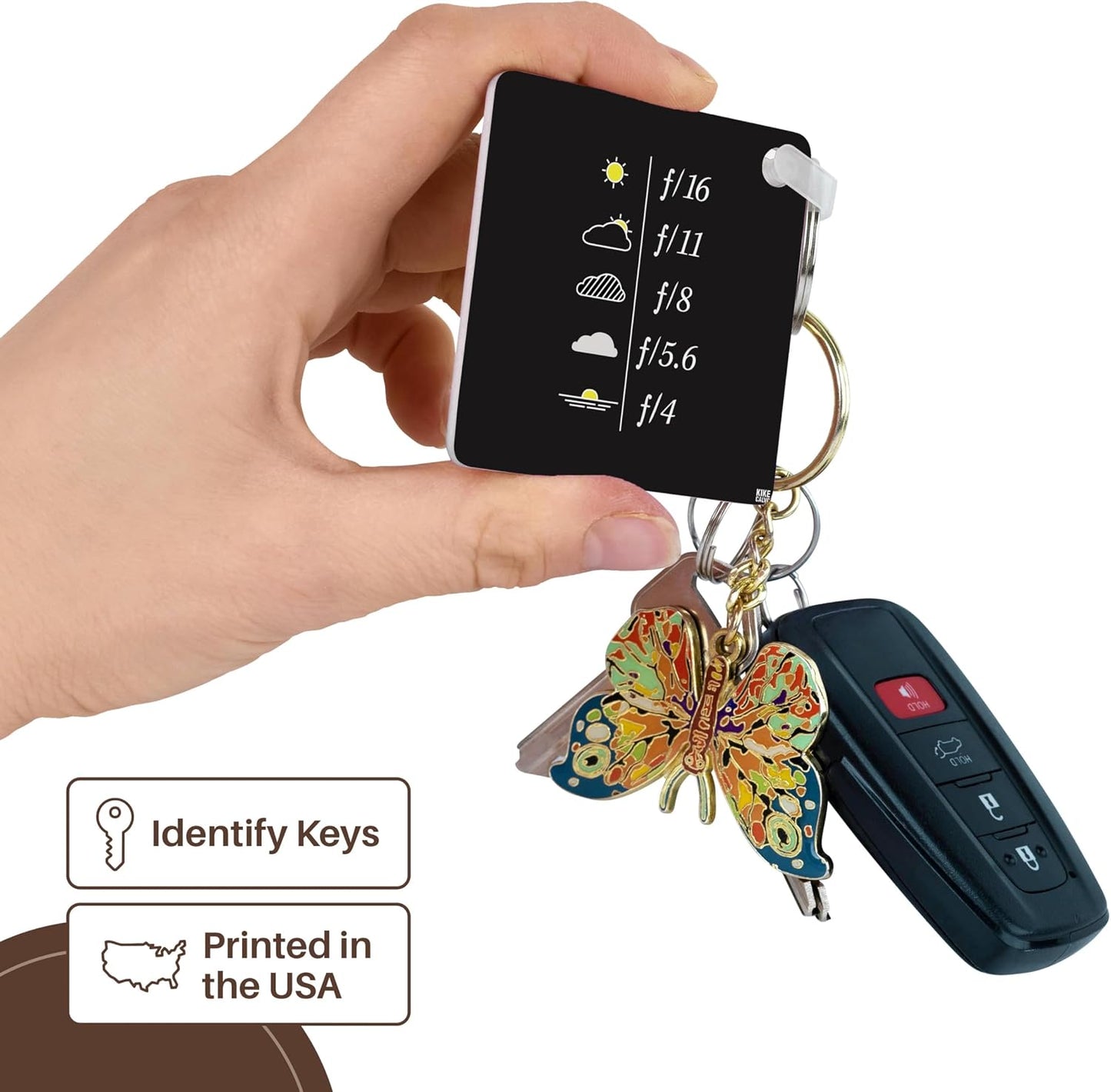 3dRose Light Metering Aperture Table Key Chain - Daylight Exposure Guide