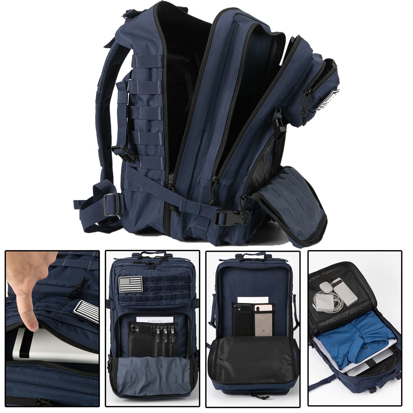 QT&QY 45L Military Tactical Backpack combat Molle Army Assault Pack CCW 3 Day survival Bag Hiking rucking Rucksack heavy duty backpack