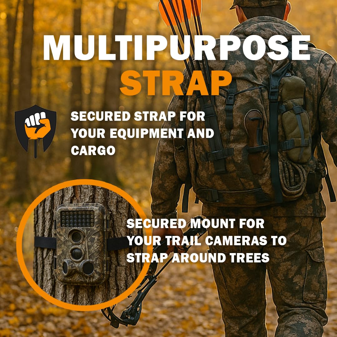 Treestands Utility Straps for Tree Stand, Pair of Climbing Stand Stabilizer Strap for Summit Openshot Climber, Viper Tree Stand, Trail Camera Strap, Buckle Deer Hunting Safety Accessories- 2 Pack