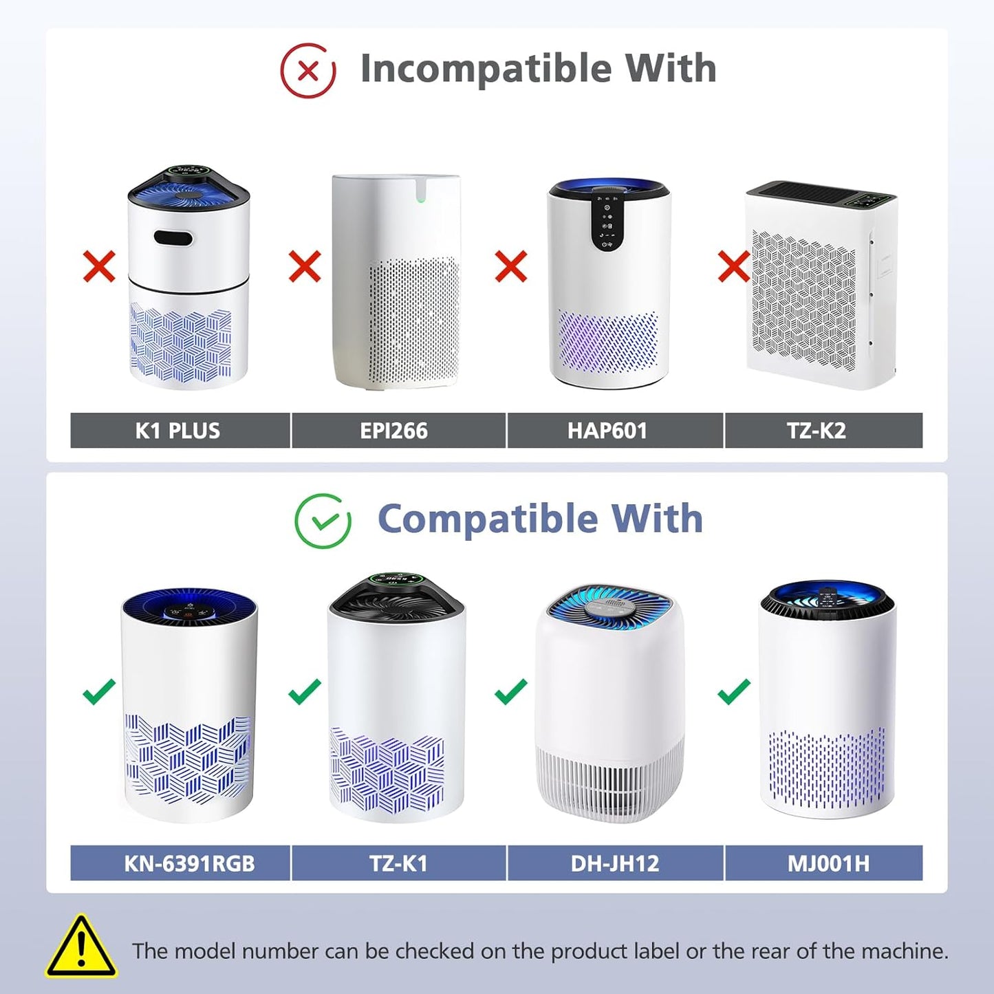 TZ-K1 Replacement Filter - 3-in-1 Smoke & Pollen Filter for FreAire, ToLife, VOOPNU | 2 Pack, White