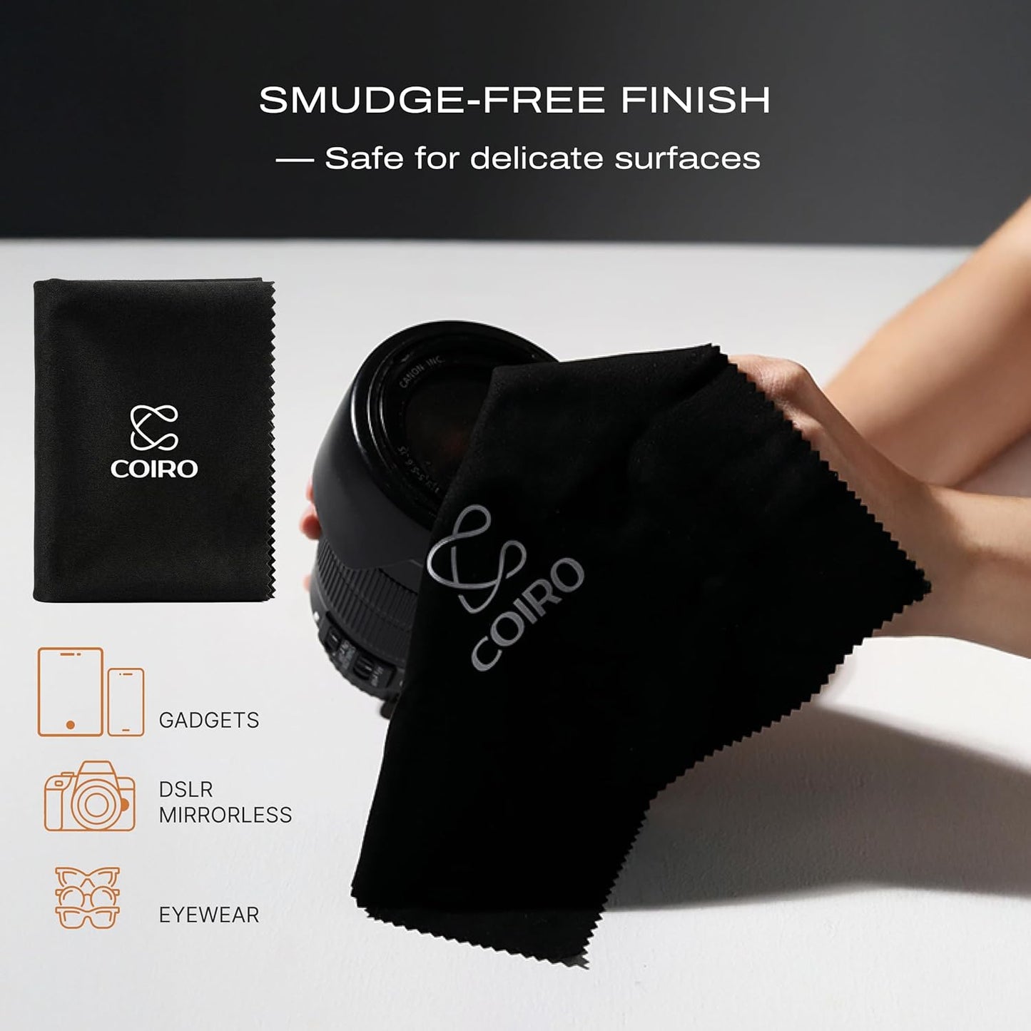 C Coiro 3in 1 100ml, Camera Lens Cleaning Kit Lens Cleaner Spray Soft Brush & Microfiber Cloth DSLR, Mirrorless Camera