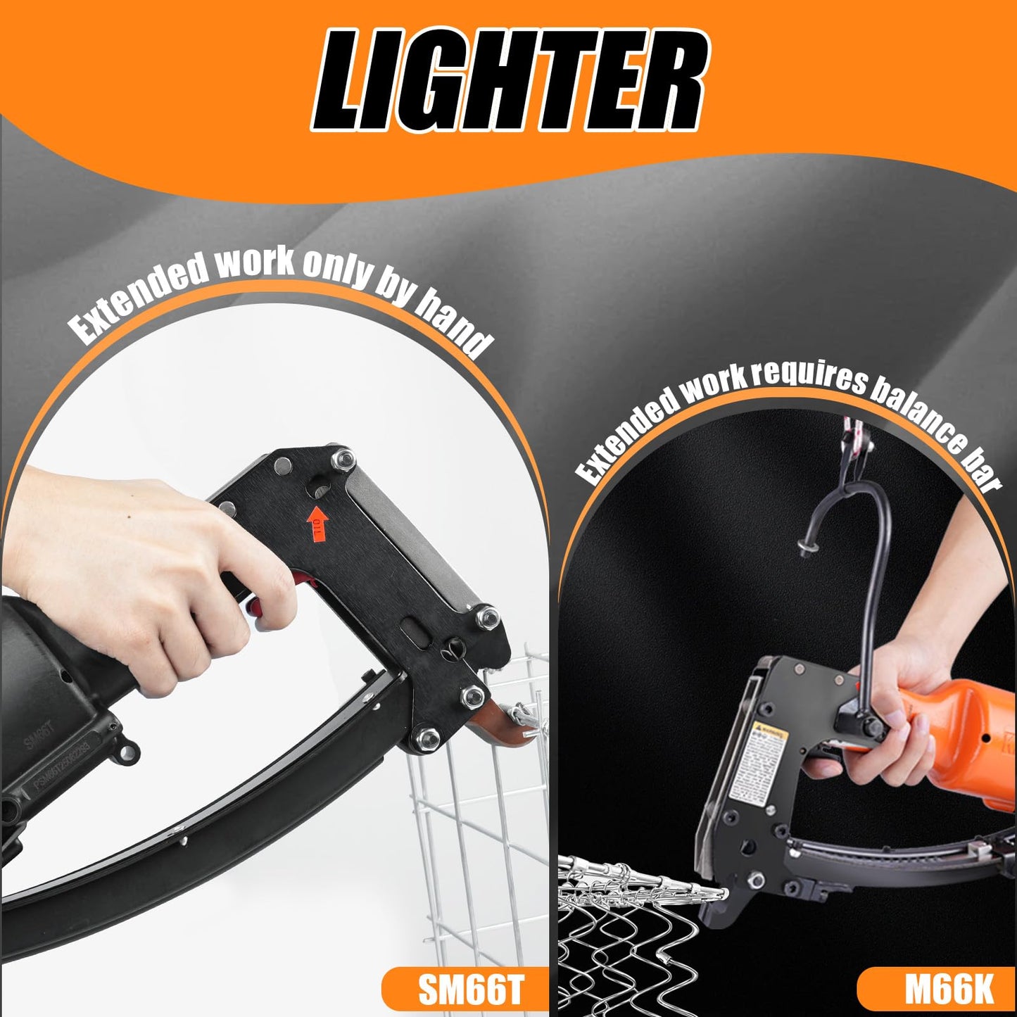 KAMSIN SM66T Pneumatic Clinching Clipper with 1120 PCS Galvanized CL-72 Clinch Clips for Spring Mattress, Car Seat