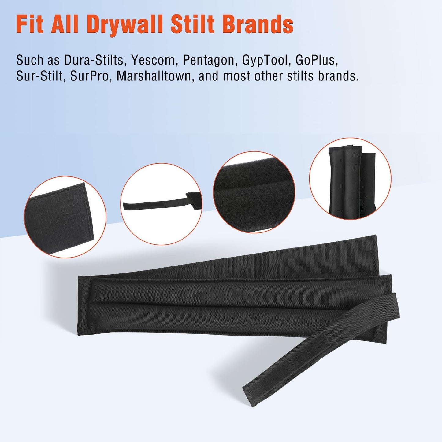 Anpoole Drywall Stilt Straps, Comfortable for All Day Wear, Heavy Duty and Stability, Work with Various Brands of Stilts, 1 Pair