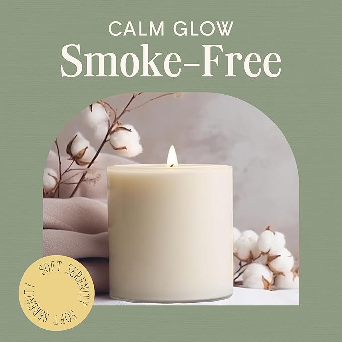 Mister Candle Dripless Vanilla Scented Ivory Pillar Candle Hand Made Vanilla Pillar Candles with Essential Oils for Home Decor, Premium Wax, 80 Hr Burn Time (4x4 inch)