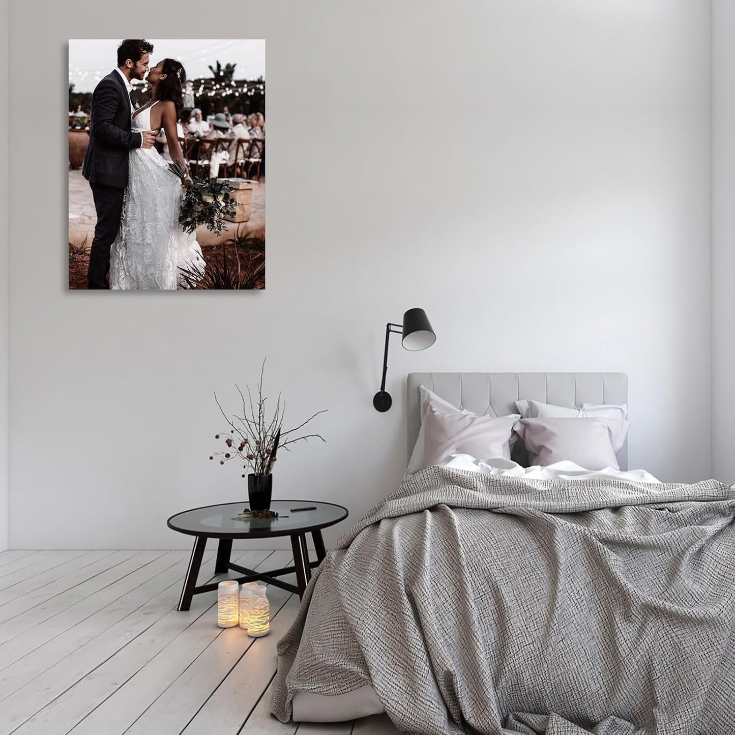 ZhongxingWL Personalized Canvas Print - Custom Framed Photo for Bedroom, Living Room, or Wedding | 11" L x 14" W