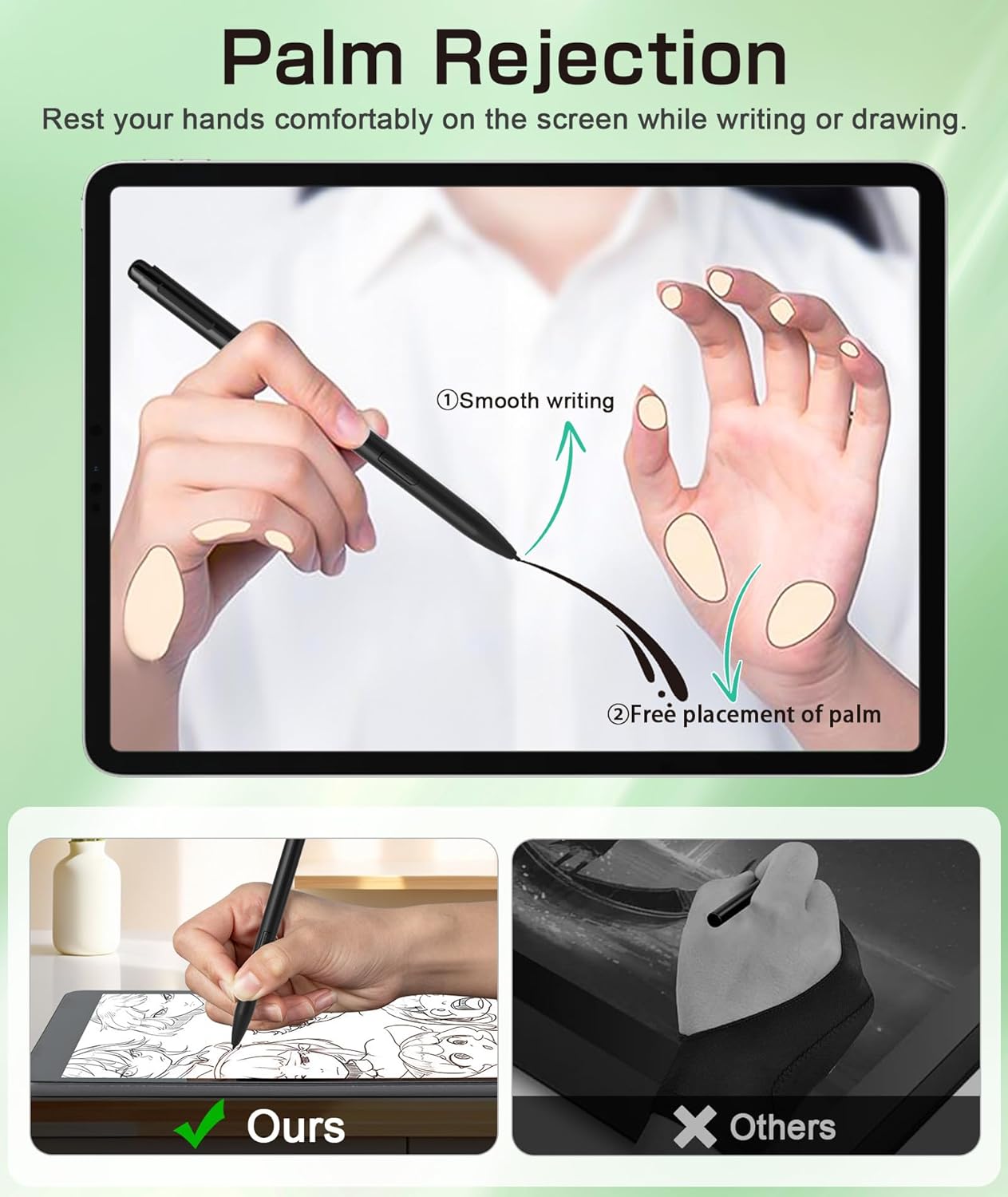 Ciscle 2, 4096 5 Magnetic EMR Stylus Pen for Remarkable No Charging Needed, Pressure Levels, Palm Rejection, Tilt
