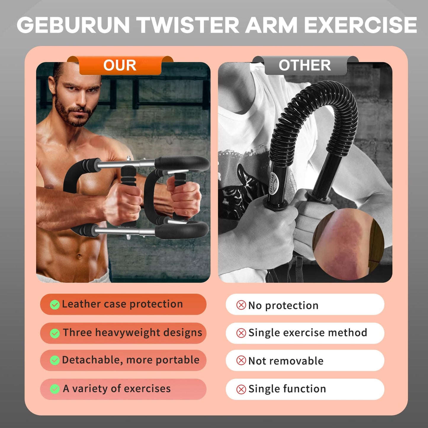 Twister Arm Trainer, 20-70 lb Adjustable Chest Workout Equipment, Gifts for Men Women, Forearm Strengthener Arm Exercise Equipment Ideas Gifts for Dad Husband, Chest Trainer for Home Workout Equipment