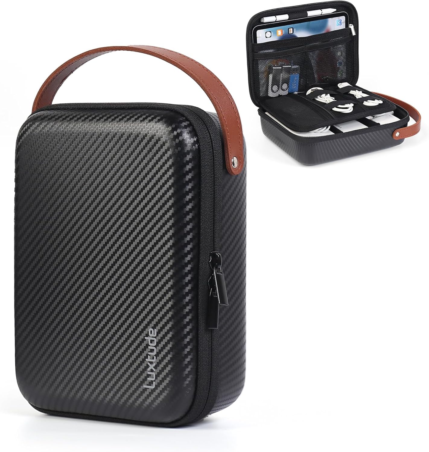 Luxtude Electronics Organizer Travel Case for Chargers and Cords, Hard Case for Electronics, Portable Tech Bag, Travel