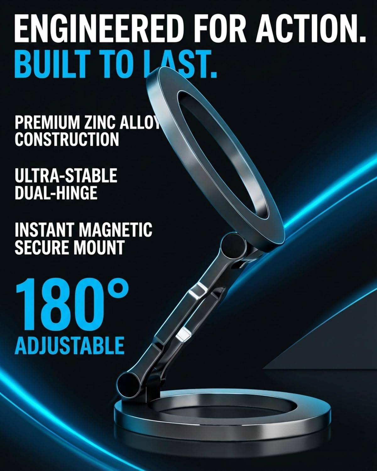 BLAUBECK Thick Gym Magnetic Phone Mount & Stand Dual-Sided Strong Magnet Holder for MagSafe & Android All Metal Zinc