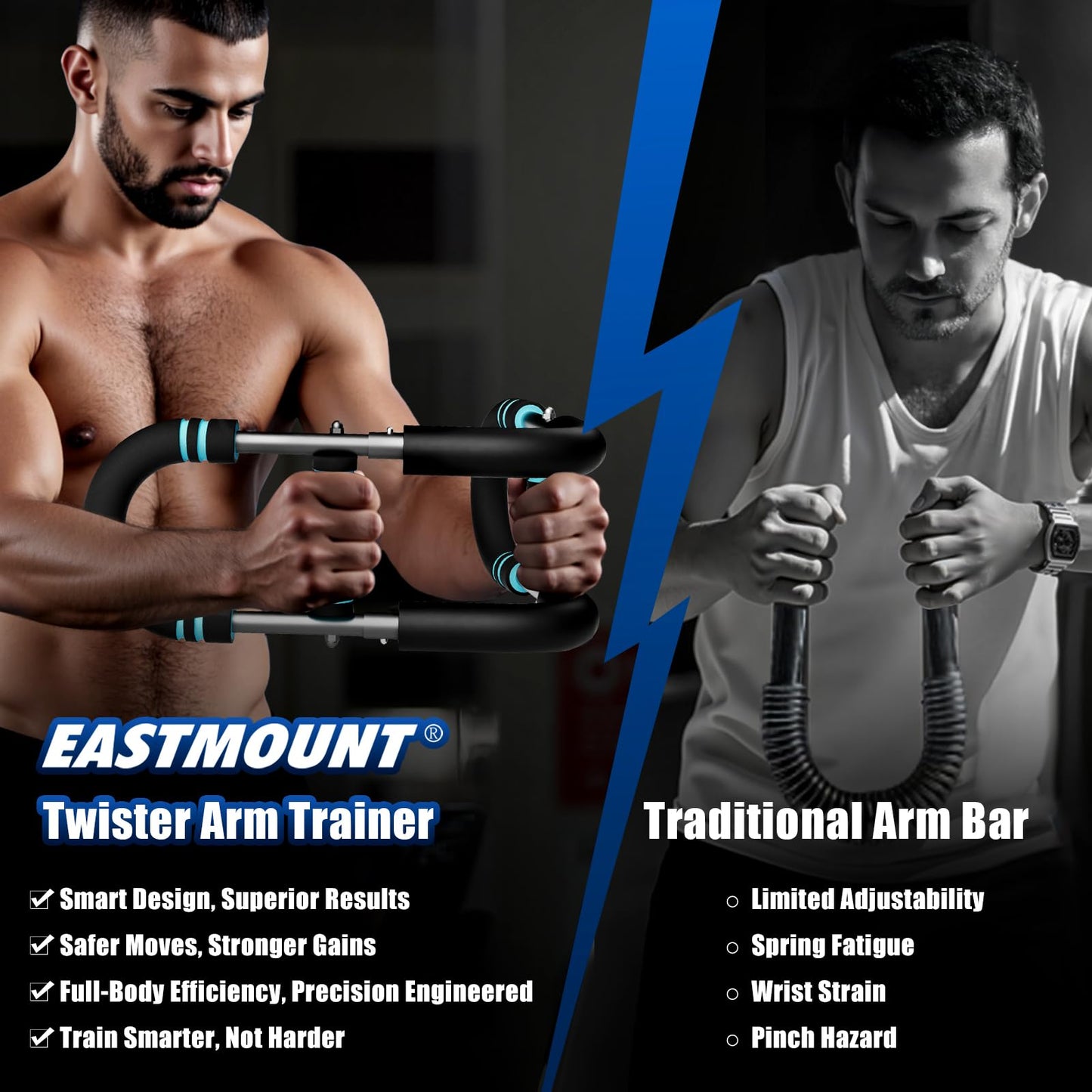 EAST MOUNT Twister Arm Trainer 20-111lb Adjustable Chest Workout Equipment for Men Women Portable Spring Resistance Muscle Builder Strength Training for Arms Chest Shoulders for Home Gym Fitness
