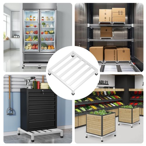 lehorra Dunnage Rack 17.7" L x17.7 W x4.09 H,3 Pack Stainless Steel Dunnage Rack 1000+ Pound Capacity,Assembly-Free Commercial Food Floor Stand for Storage in Restaurants Kitchens Shop Garages