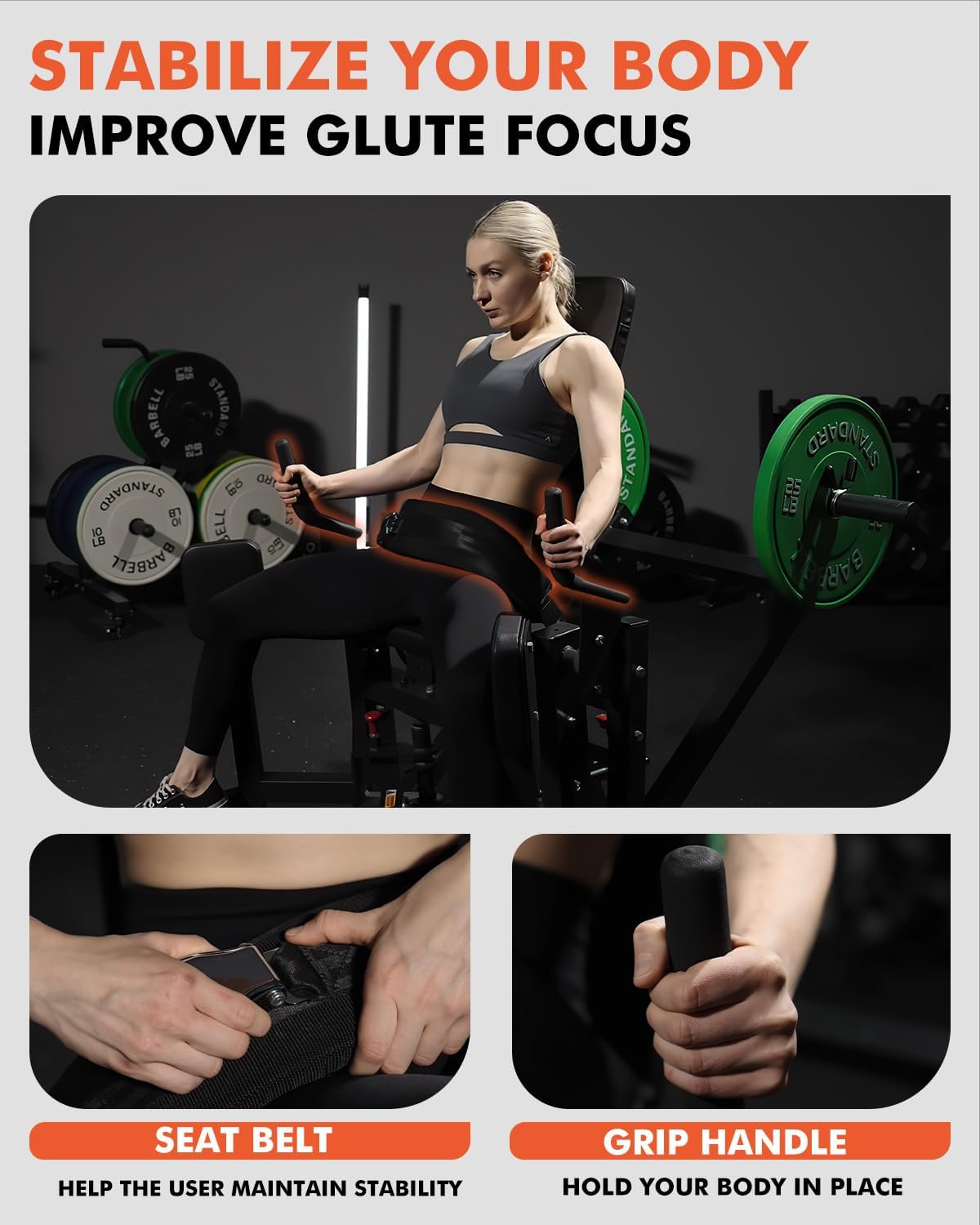 GMWD Hip Abductor Machine, 3D ARC Motion Hip Abductor Machine, 300lbs Capacity Plate Loaded Hip Abduction Machine, Inner and Outer Thigh Machine for Home Gym