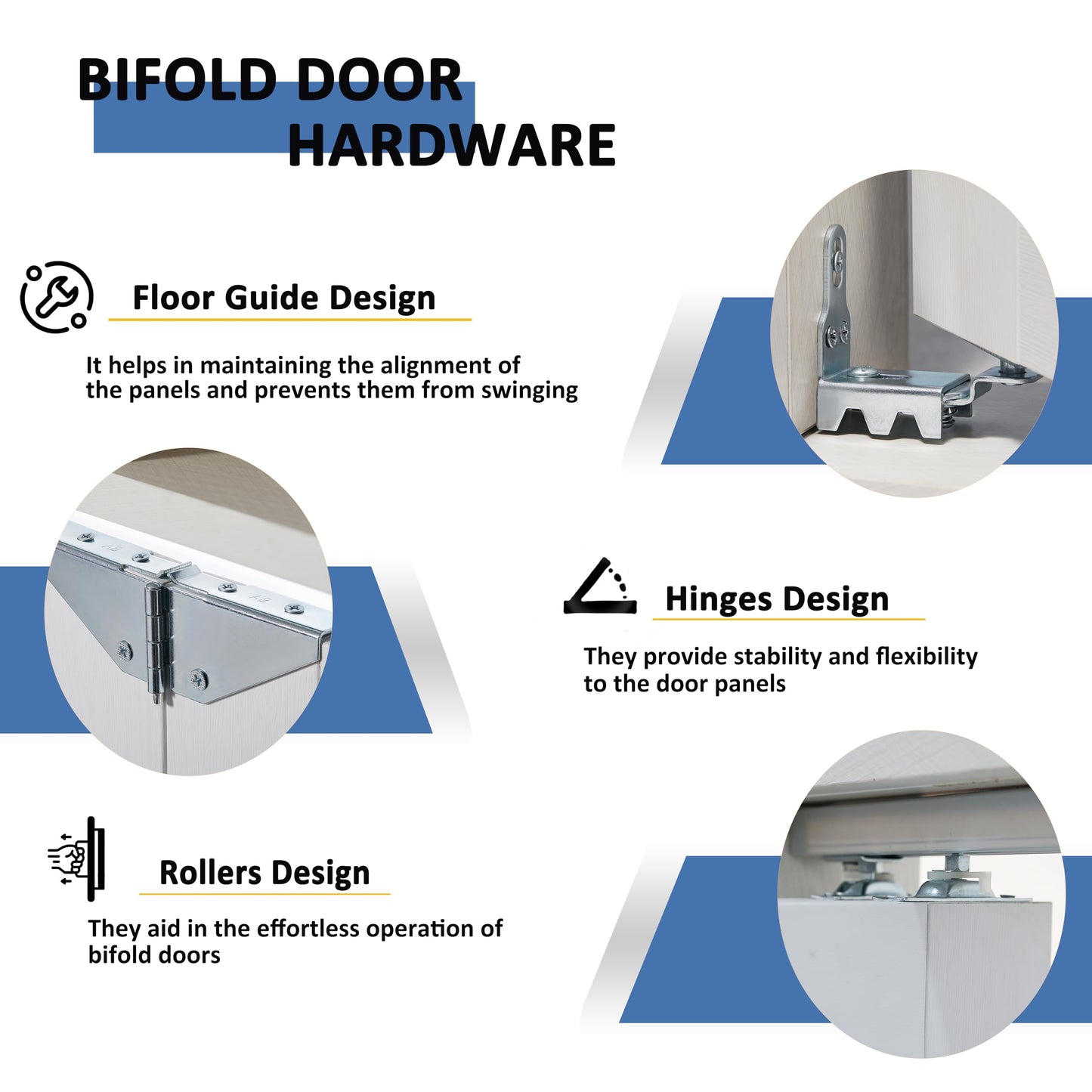 BARNER HOME Bi-Fold Doors, One Mirror Closet Doors for 30in. x 80in. Opening, Folding Closet Door with Hardware Kits, MDF, White Multifold Interior Door