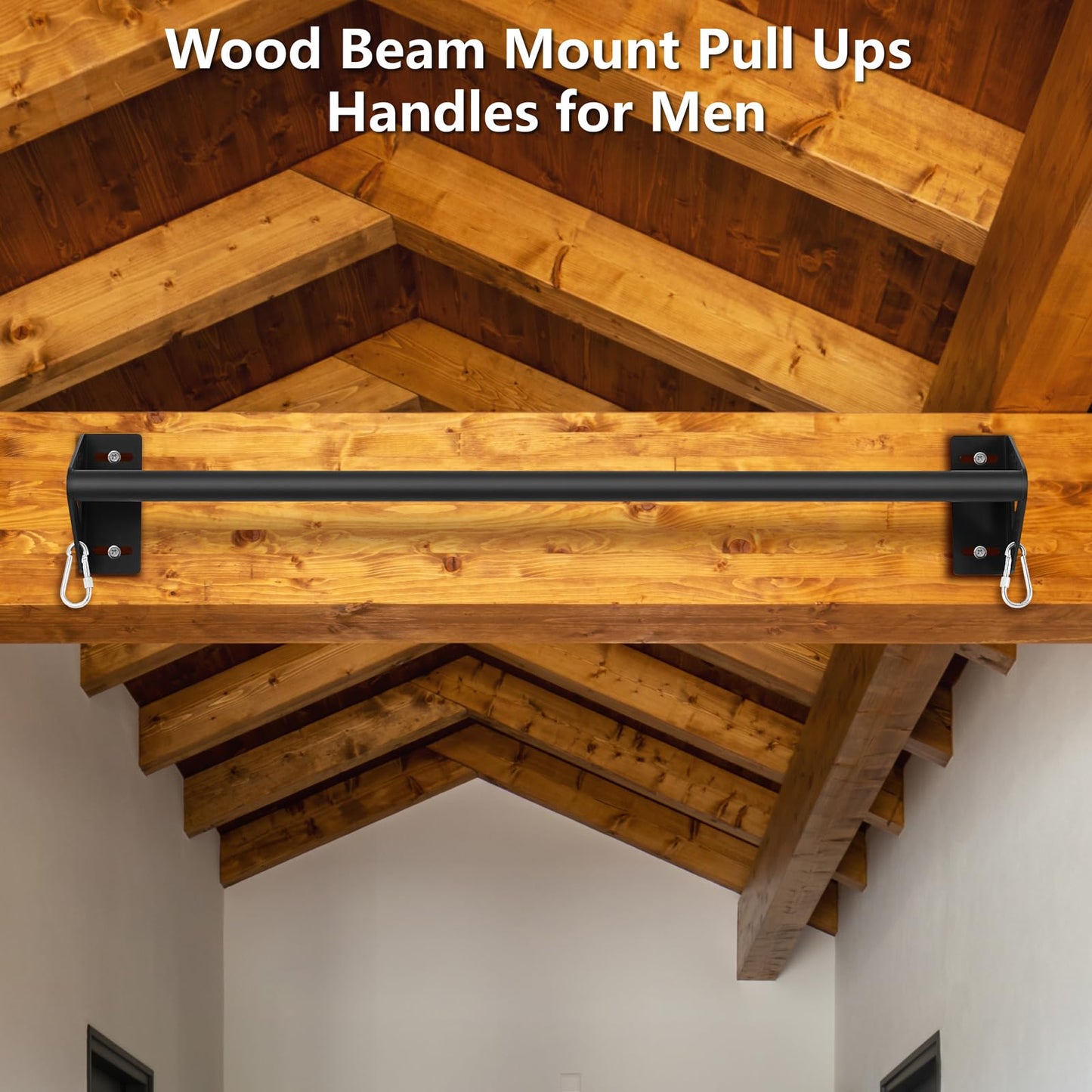 Purife Wall Mounted Pull Up Bars Doorway, Heavy Duty Strength Training Pull-Up Bars for Doorframe, Support Beam or Joist Mount Thick Metal Sturdy Chin Up Bars 500 lbs