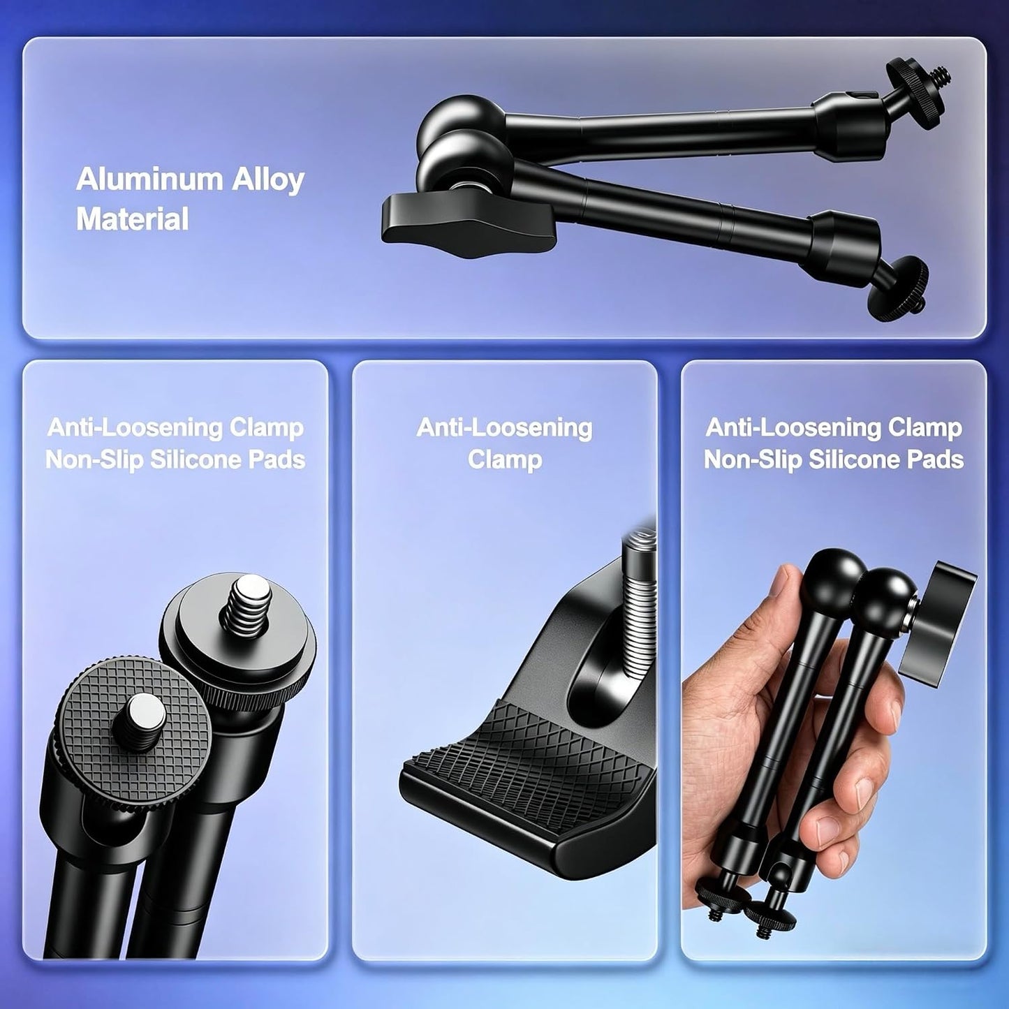 EMART 10inch Articulating Magic Arm Camera Mount with Super Clamp, Friction Power Adjustable Camera Mounts & Clamps