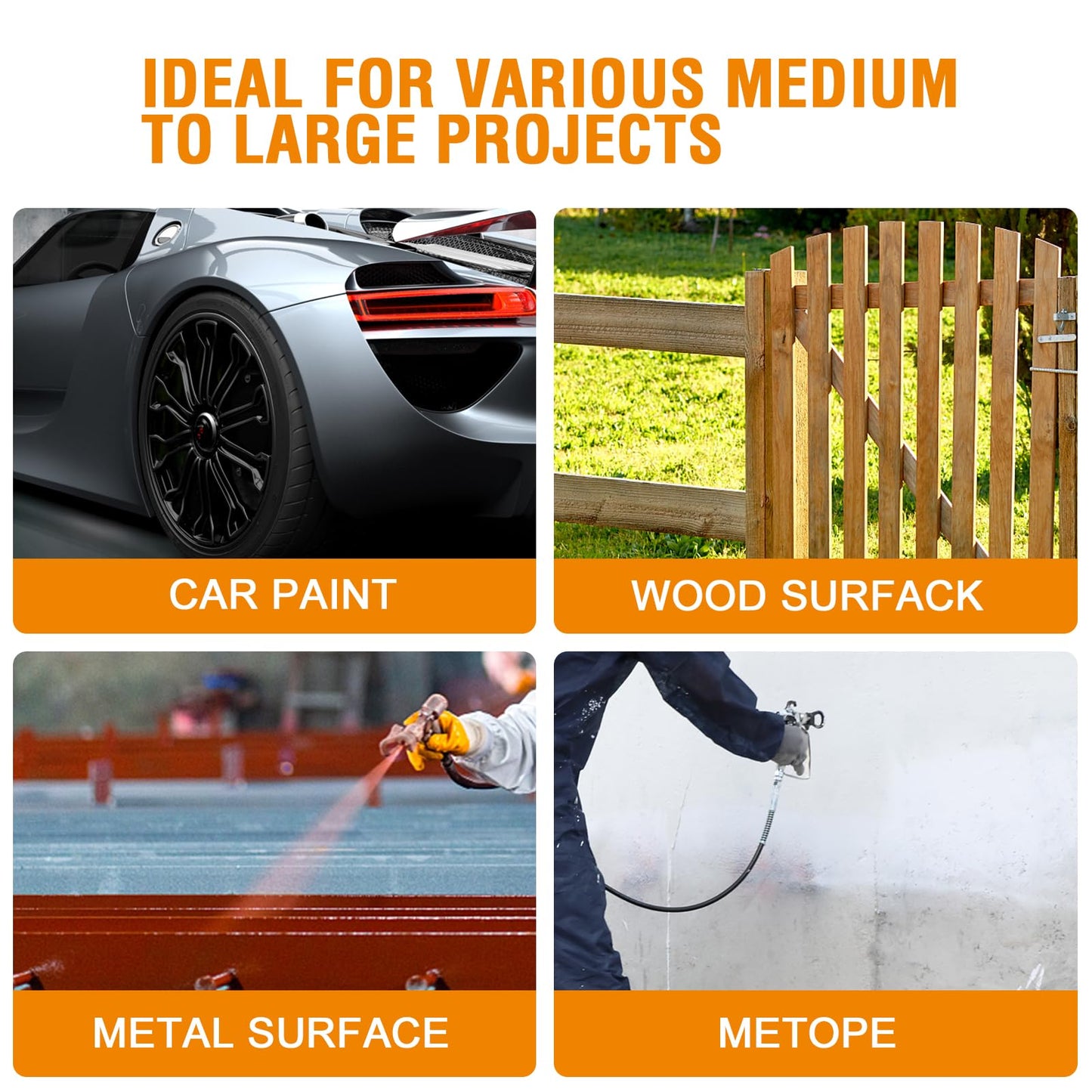 MAXXT Airless Paint Sprayers, 3300PSI Motorized Paint Sprayer with Stand, High Efficiency Spray Paint Machine for Home, Outdoor DIY Handyman Shed Garage House Painting Deck Fence Furniture