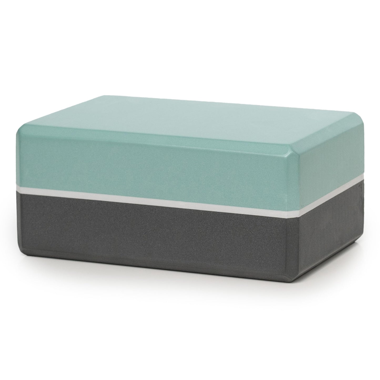 Sunshine Yoga 4" Striped Yoga Block, 10 Pack Bulk EVA Foam Yoga Blocks, Firm and Supportive Yoga Brick, Balance Foam for Stretching, Pilates, and Workout, 4" x 6" x 9", Smoky Sage