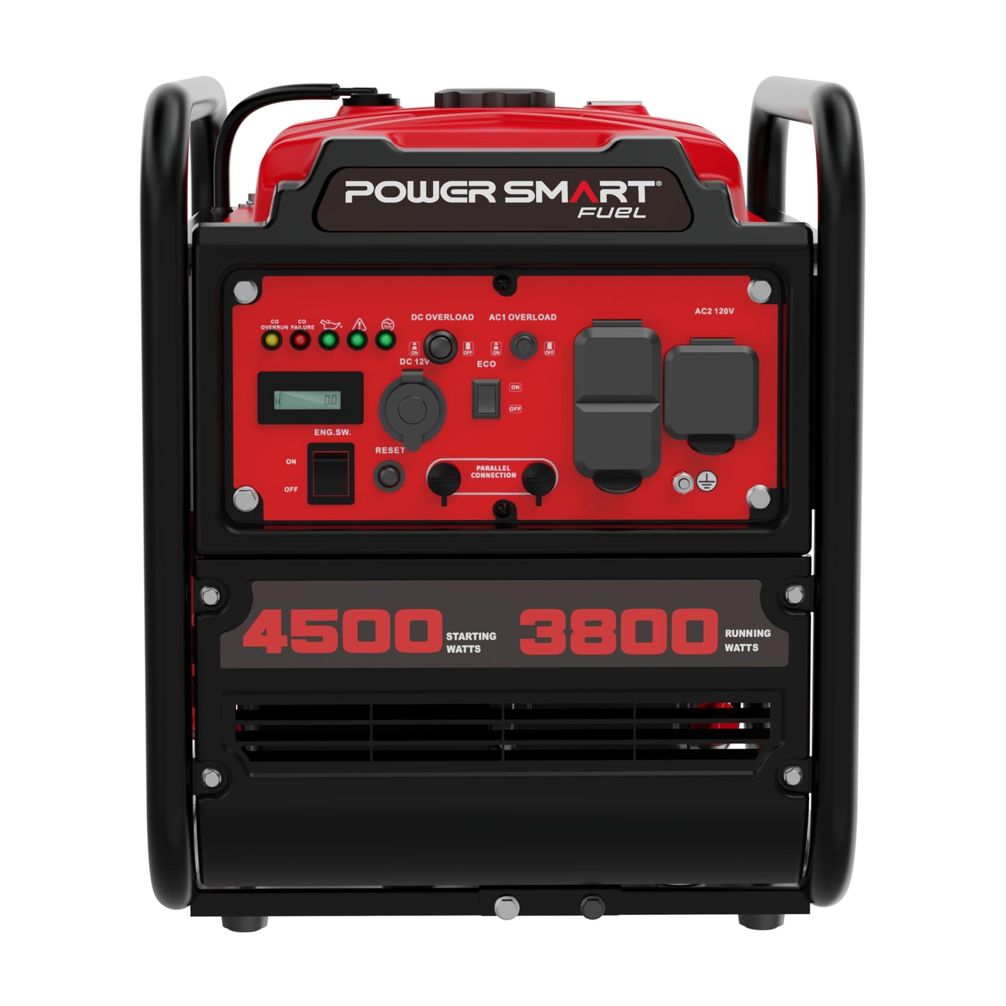 PowerSmart 4500W Portable Inverter Generator with CO Alarm, 223cc Gas Powered Engine, Quiet Run for RV Ready, Home Backup, Emergency, & Camping, EPA Compliant, Parallel Ready