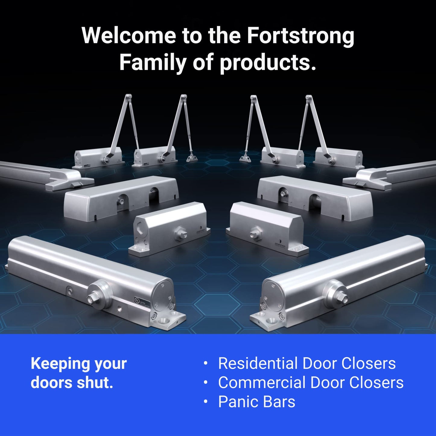 FORTSTRONG Commercial Door Push Bar Panic Exit Device with Alarm - Panic Bars for exit Doors - Loud Warning Strike Bar with Warning Stickers - FS-850A Instructions Included