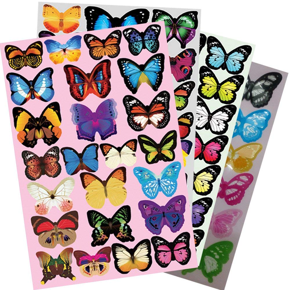 Skiennix 80 PCS Butterfly Wall Decals - 3D Wall Decor Stickers for Home & Room Decoration