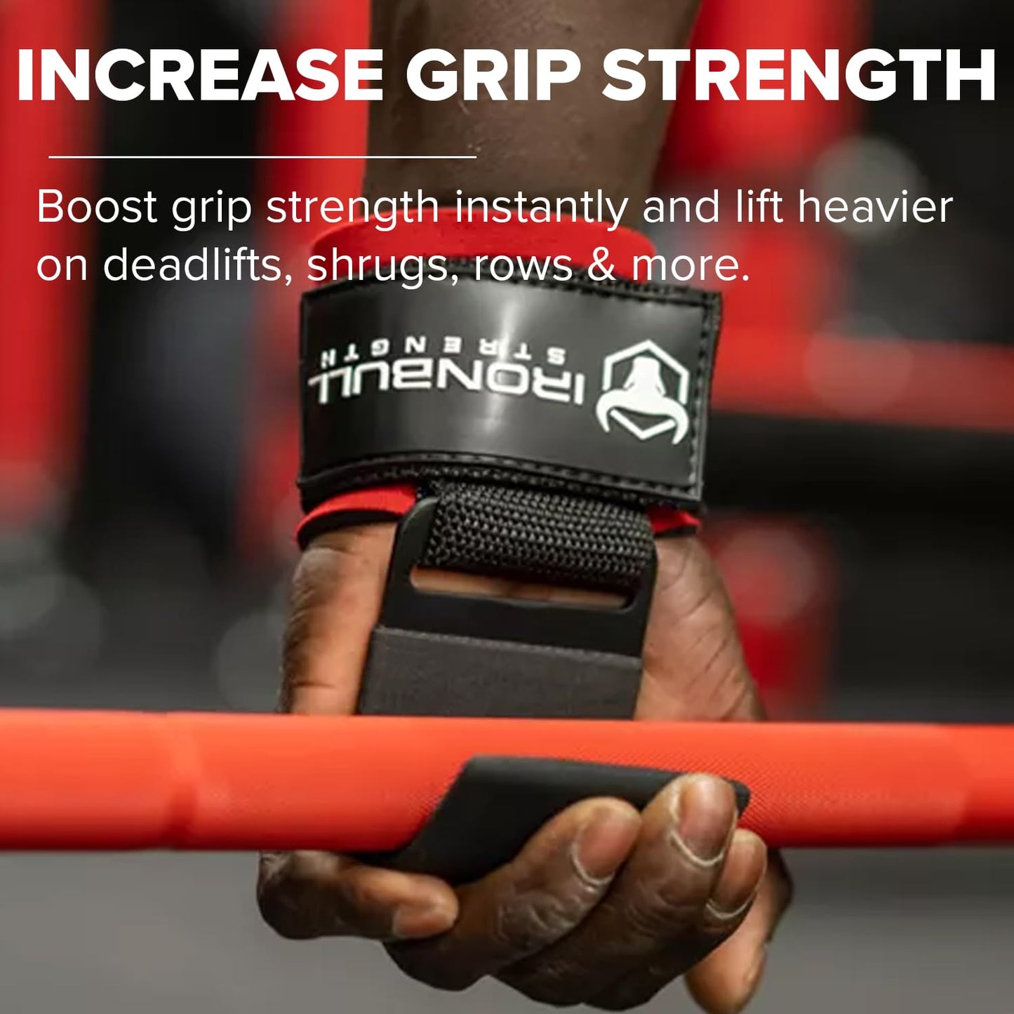 Weight Lifting Steel Hooks (Pair) – Heavy Duty Lifting Wrist Straps - Deadlift Straps for Powerlifting- Thick Padded Workout Hook – Weightlifting Gloves for Heavy Lifting (Black)