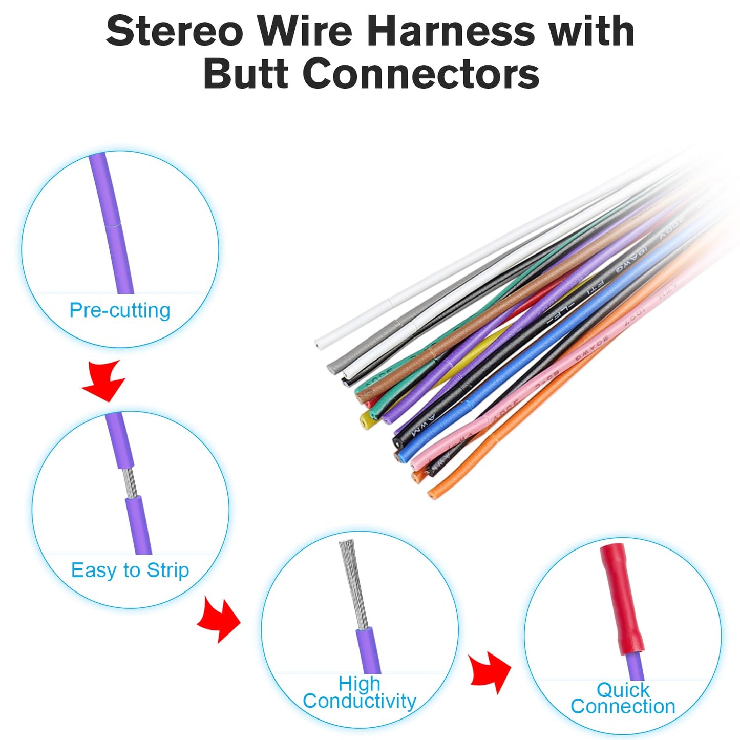 20Pin Stereo Wiring Harness Radio Connector Compatible with Boss Car Stereo Wire Adapter