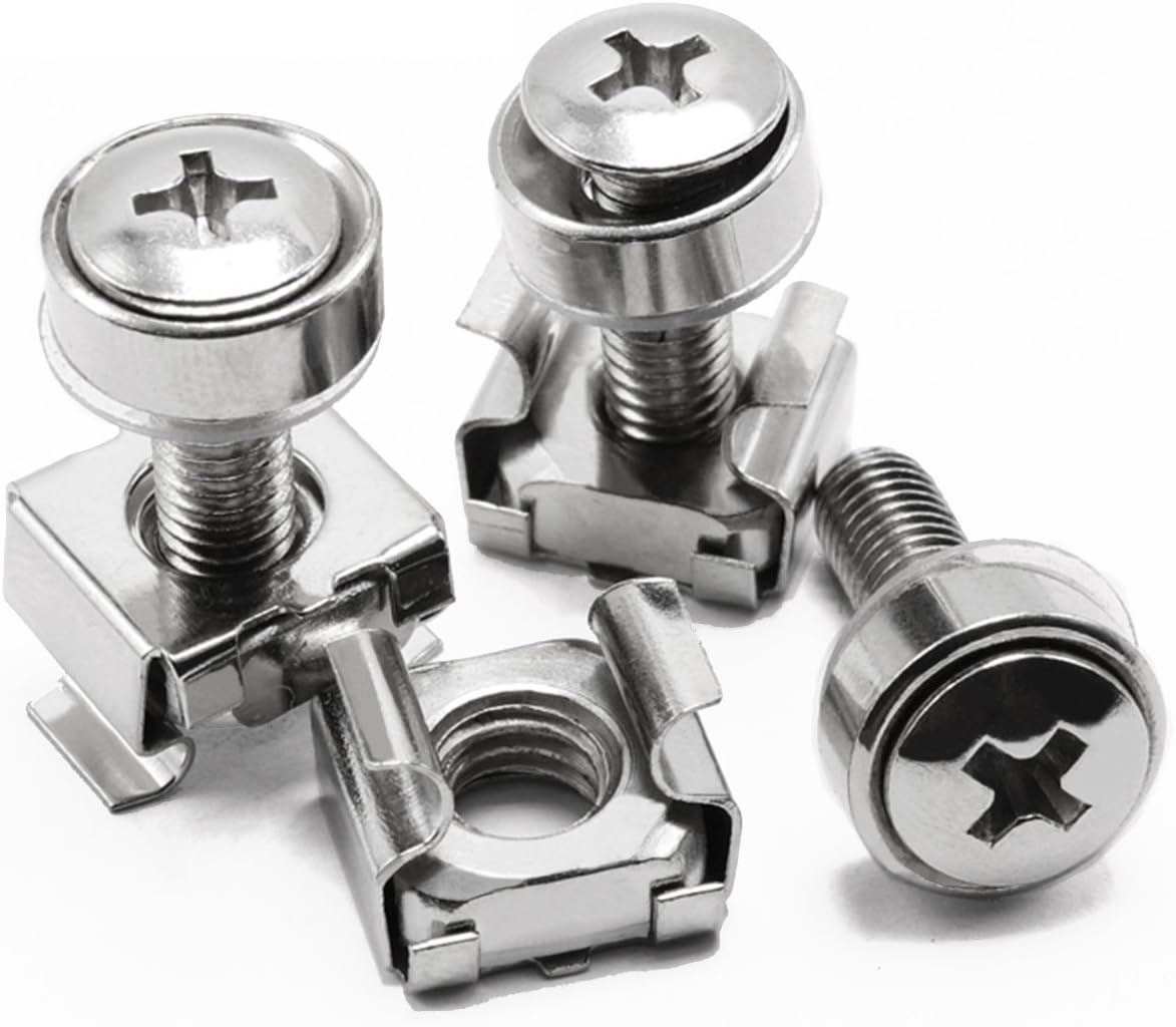 Lancher 60-Pack M6 16mm x Screws and Cage Nuts for Server Shelf Cabinets Rack Mount Screw