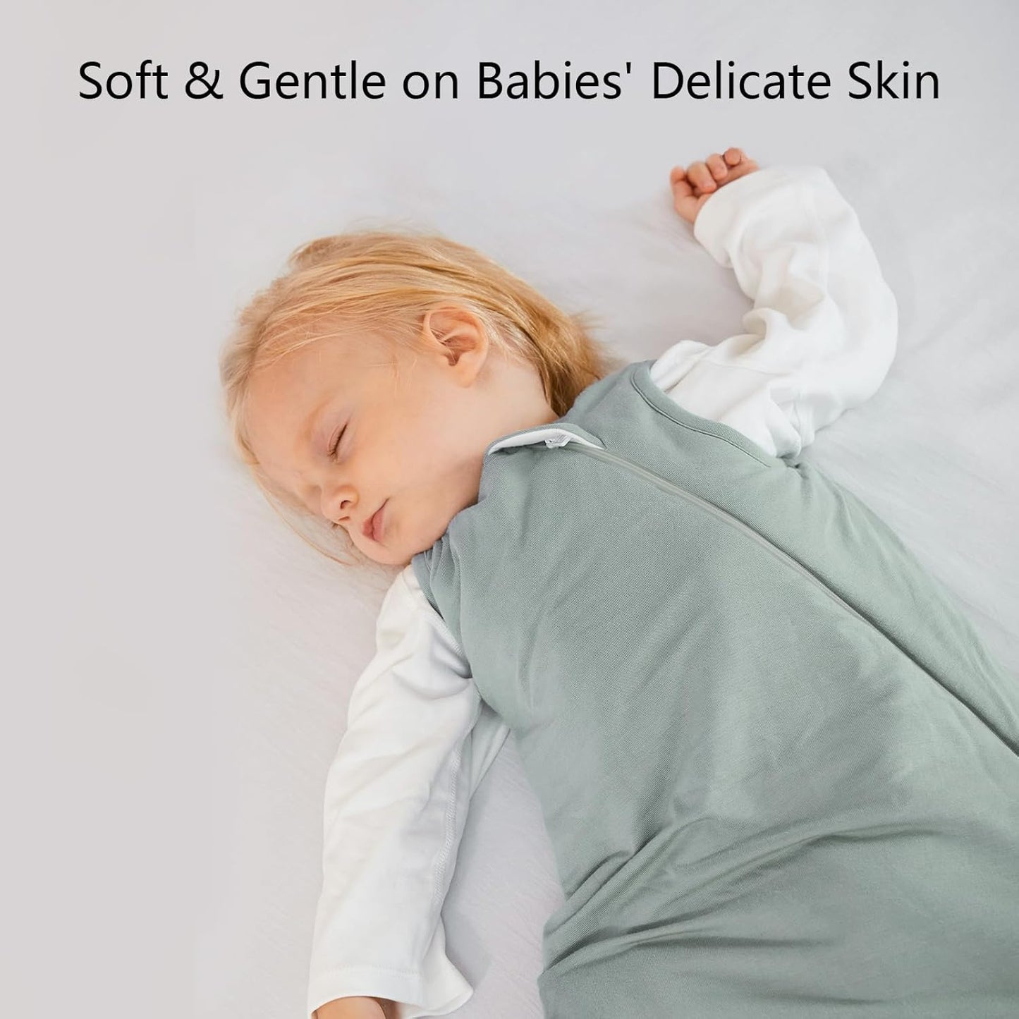 BubblePanda Bamboo Sleep Sack - Soft & Lightweight 0.5 Tog for Toddlers 18-24 Months | 2-Way Zipper Design