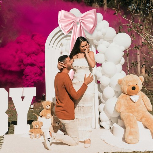 LncBoc Large Bow Wedding/Party Decoration: Giant Satin Decorative Bows for Arch Wall, Bow Themed Room Decor for Bridal Wedding/Engagement/Party/Birthday/Baby Shower(Pink)
