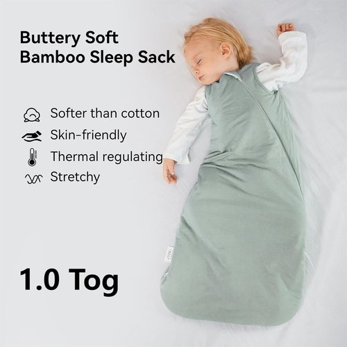BubblePanda Bamboo Sleep Sack - Soft 2-Way Zipper Toddler Blanket for Infants 0-6 Months