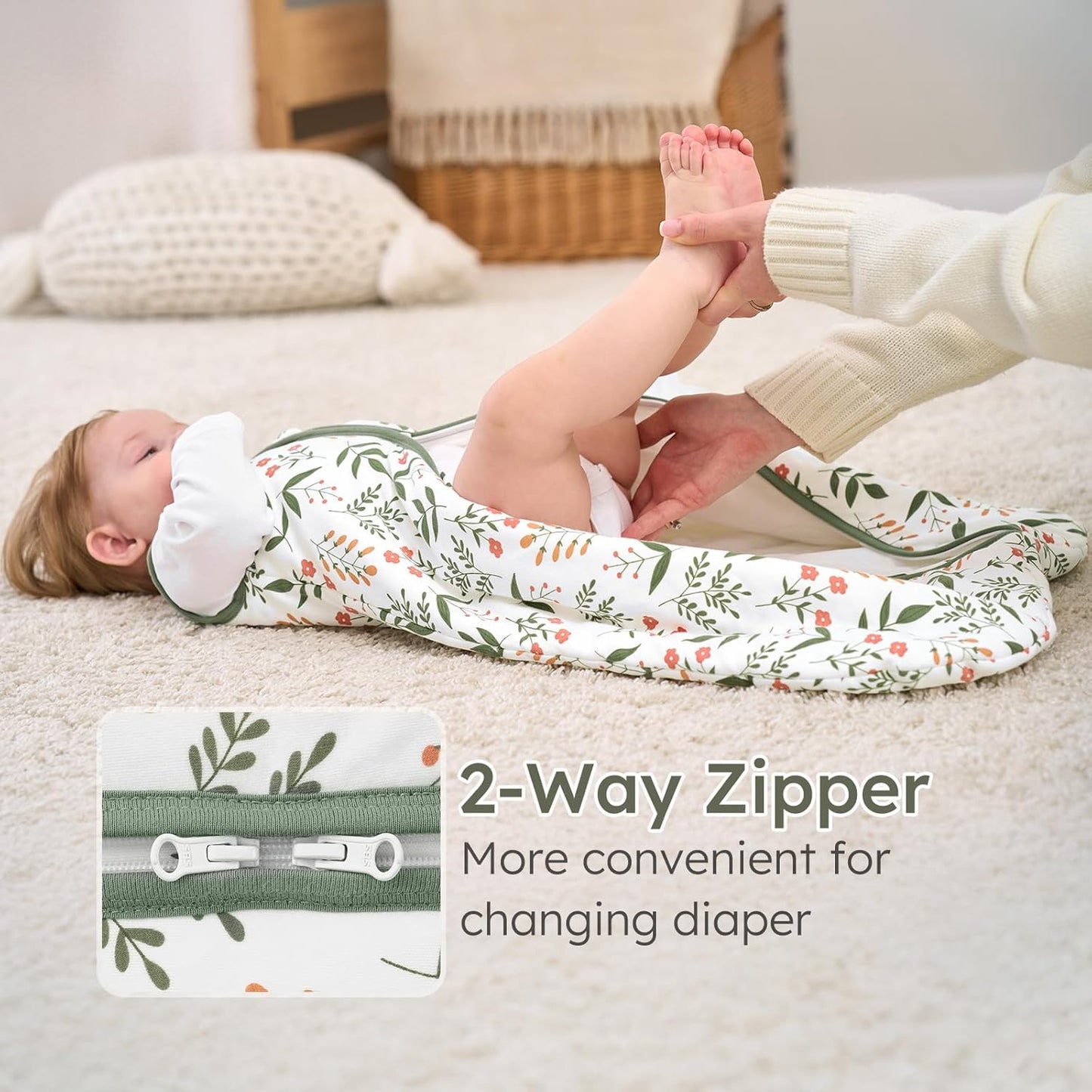 Yoofoss Baby Sleep Sack - 1.5 Tog Wearable Blanket for 12-18 Months | 100% Organic Cotton, Warm & Comfy
