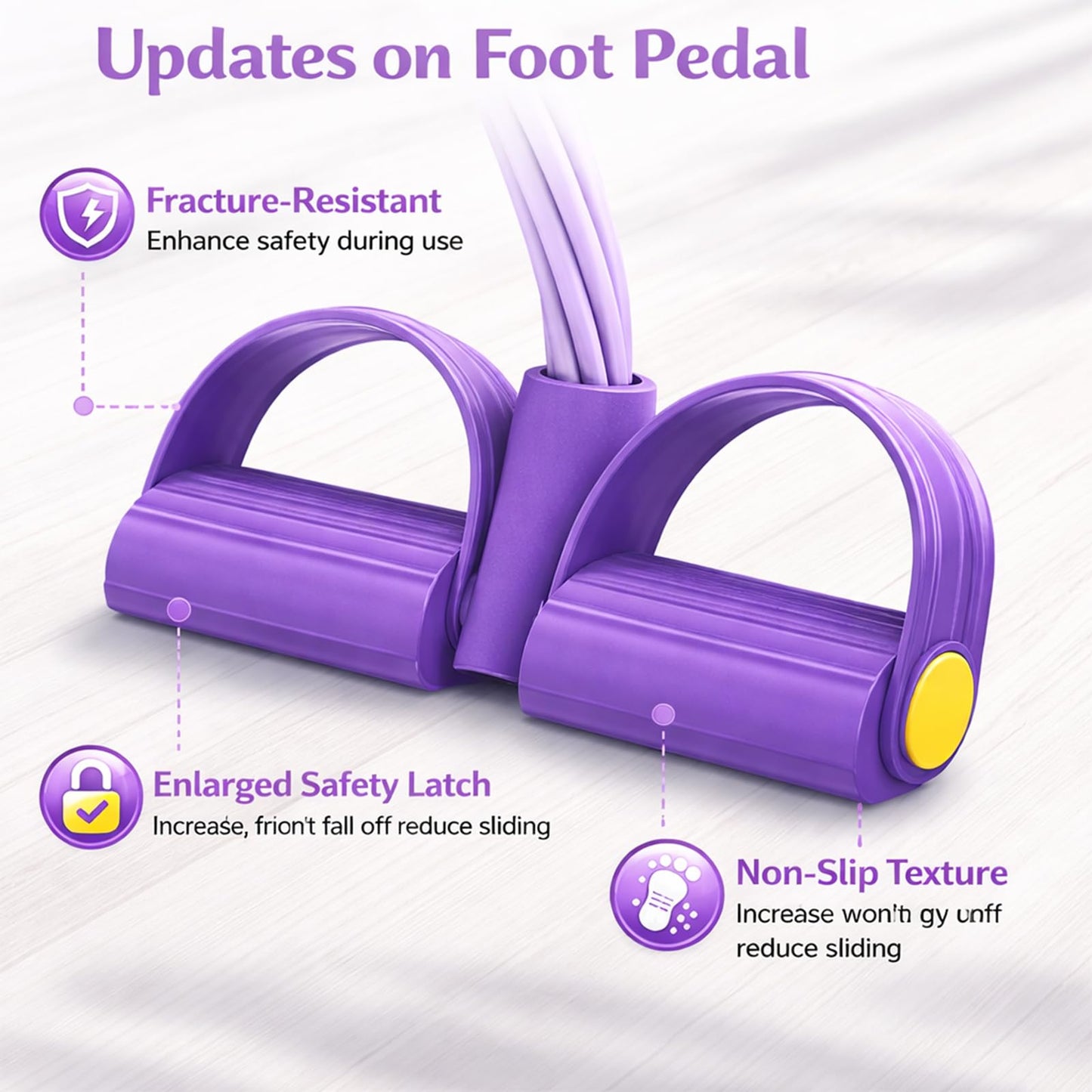 ZCFLCK Resistance Bands with Handles, 6-Tubes Multifunction Foot Pedal Resistance Band, TPE Resistance Bands for Waist Leg Abdomen Buttocks