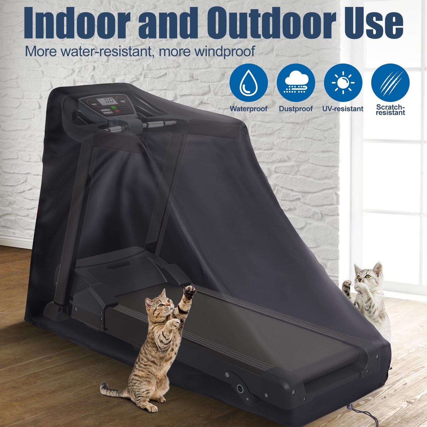 HOMEE Treadmill Cover Waterproof Outdoor 78" x 37"x 59", Heavy-Duty Fitness Equipment Protection Cover, Protects Treadmills from Dust, Moisture, Scratches for Home Gym, Fits Most Treadmill