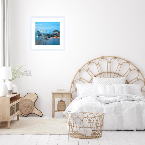 JCJMY 20x20 Picture Frame - White Wall Hanging Frame with 16x16 Mat & Shatter Resistant Plexiglass