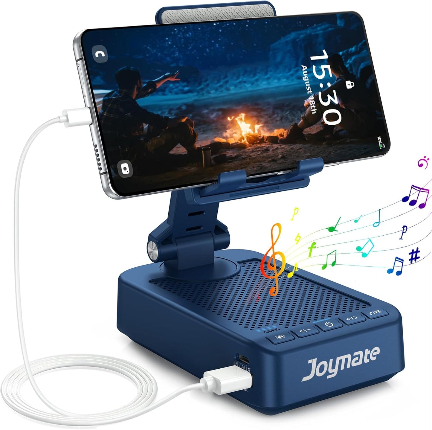 Joymate 360 Gifts for Men Women, Bluetooth Speaker Phone Stand with Charging Function Rotable Adjustable Cell Phone