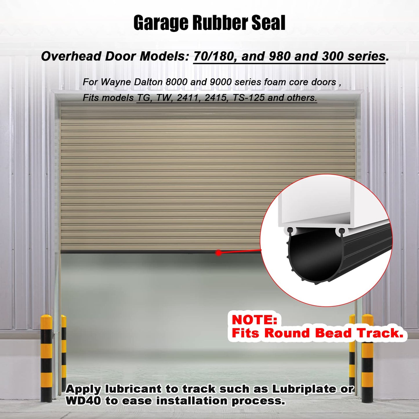Replacement Wayne Dalton Garage Door Bottom Weather Seal 154448 (20 feet)